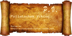Pollatschek Viktor névjegykártya